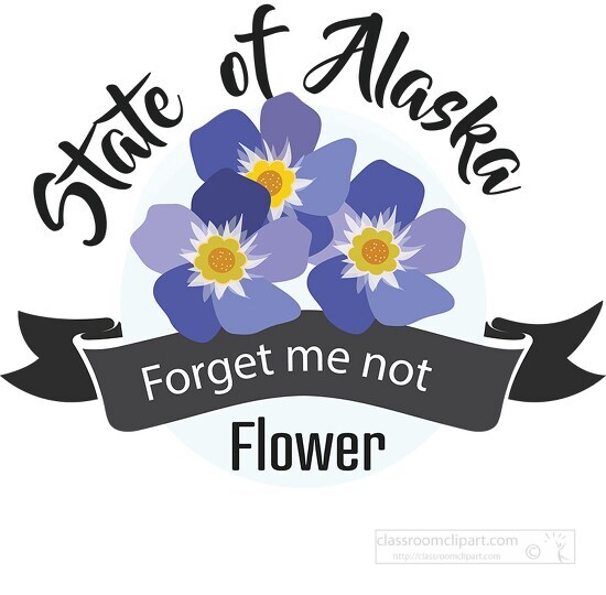state flower of alaska forget me not clipart