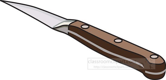 steak knife with wood handle clip art
