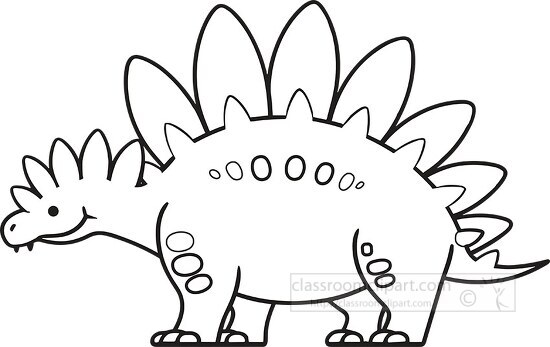 stegosaurus dinosaur black outline clipart