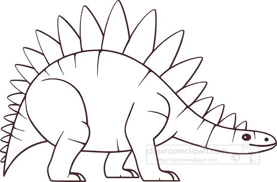 stegosaurus dinosaurblack outline clipart