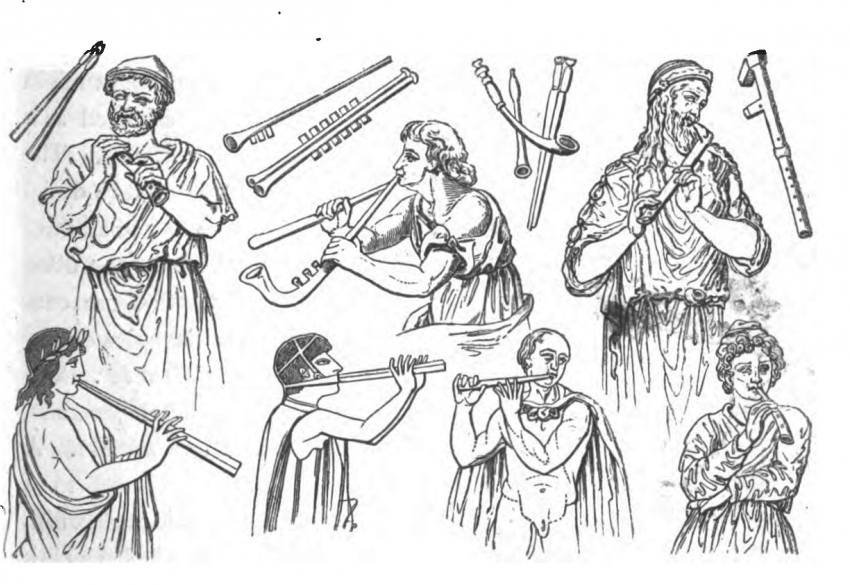 Greek FlutesMusical Instrument Illustration Classroom Clip Art