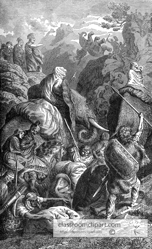 Hannibal Crossing the Alps - Classroom Clip Art