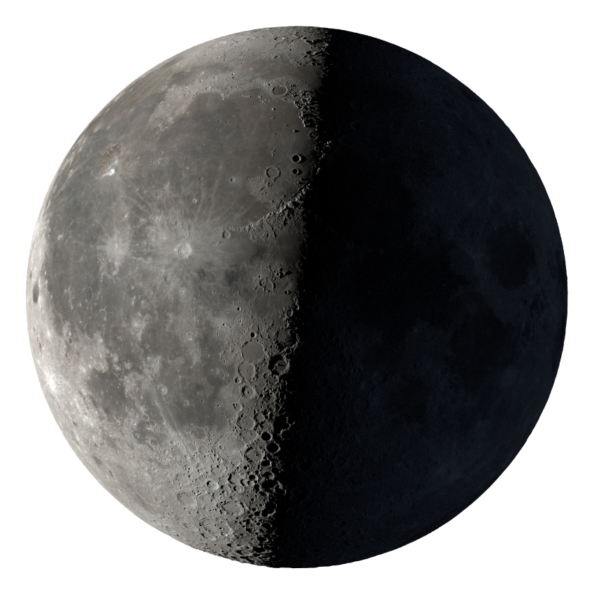 phase third quarter moon - Classroom Clip Art