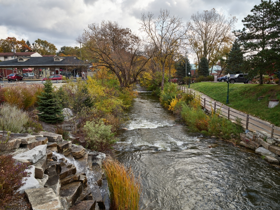 Scene along the Paint Creek Riverwalk in Rochester Michigan Classroom
