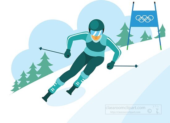 Winter Sports Clipart-alpine skiing winter olympic sports clipart