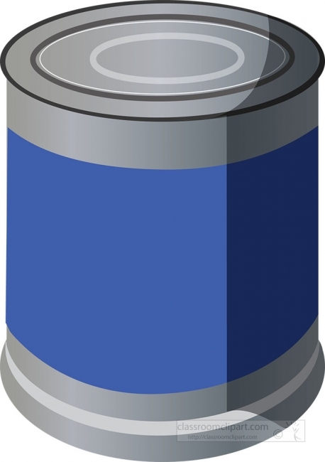 aluminum can with blue wrapper gray color clipart - Classroom Clip Art