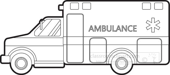 Transportation Outline Clipart-ambulance for sick or injured people ...