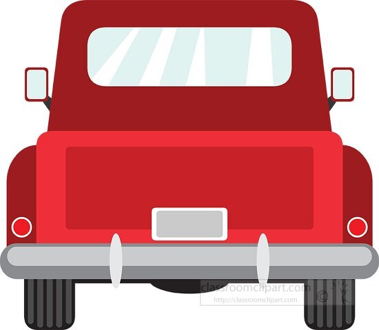 Automobile Clipart-back Of Old Red Pick Up Truck