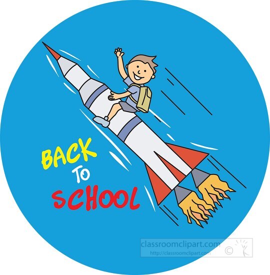 back to school rocket - Classroom Clip Art