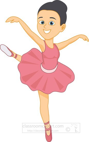 Free ballet position arms slightly bent leg up clipart - Classroom Clipart