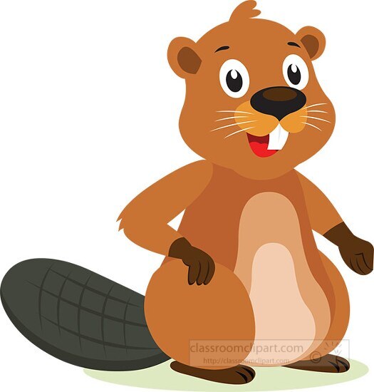 Beaver Clipart-beaver animal sitting on hind legs vector clipart