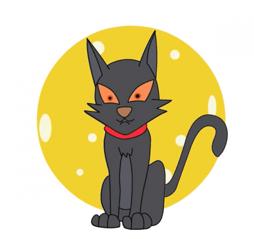 black cat halloween animated clipart - Classroom Clip Art