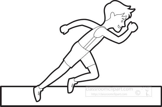 Sports Outline Clipart-boy competing in a sprint race outline clip art