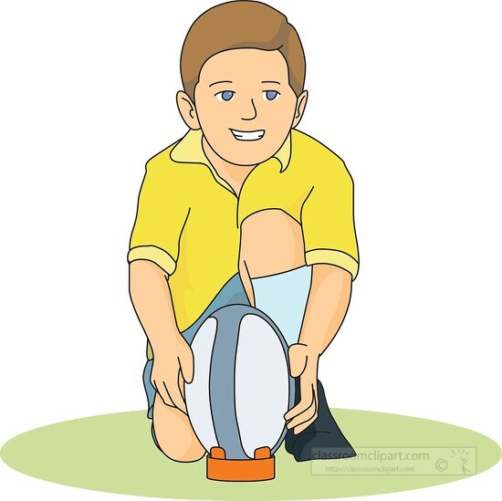 Rugby Clipart-boy holding rugby ball clipart