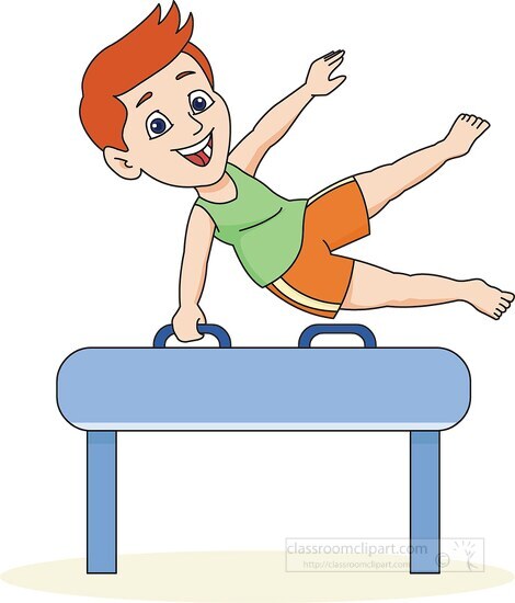 Gymnastics Clipart-boy Performing Gymnastics On Pommel Horse