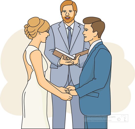 Special Occasions Clipart-bride groom marriage ceremony clipart