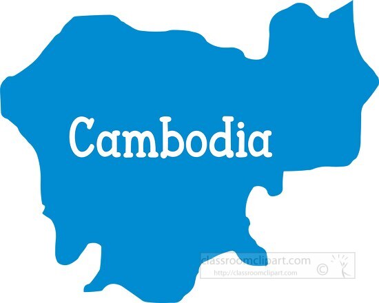 cambodia color map - Classroom Clip Art