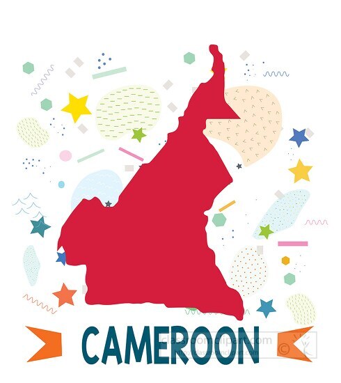 Cameroon Illustrated Stylized Map Classroom Clip Art   Stock Vector Cameroon Illustrated Stylized Map 48997 