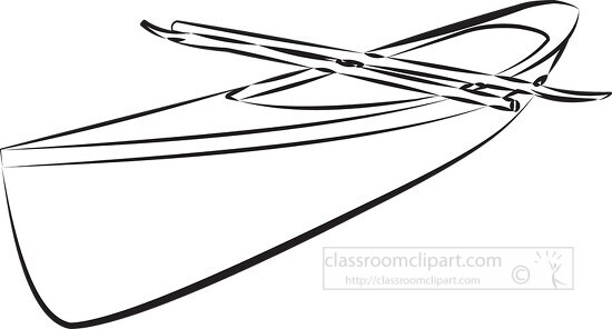 canoe bw clipart outline image - Classroom Clip Art