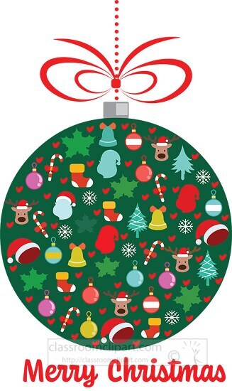 Christmas Clipart-christmas ornament with icons clipart 3