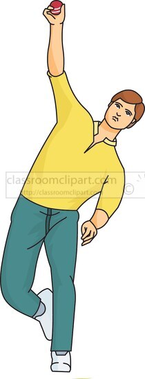 cricket bowler delivers ball clipart - Classroom Clip Art