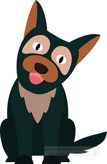 cute black brown dog - Classroom Clip Art