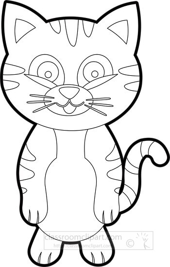 Animal Outline Clipart-adorable kitten lays playfully on back clipart ...
