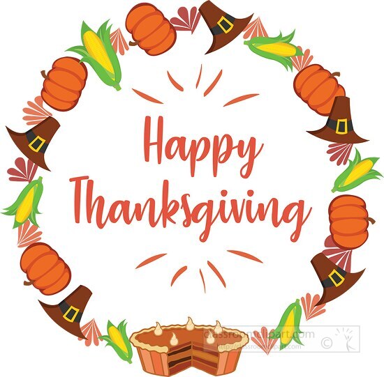 decorative thanksgiving wreath - Classroom Clip Art