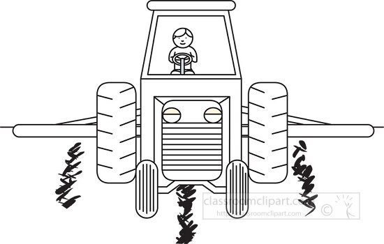 farm tractor black outline clipart 66 - Classroom Clip Art