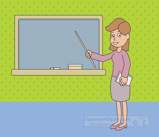 School Clipart-female teacher using chalkboard 18