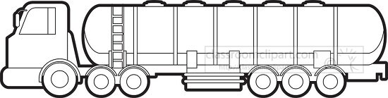 Transportation Outline Clipart-fuel tanker truck printable black ...