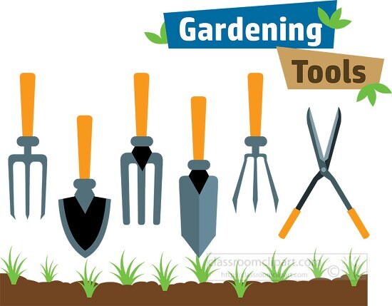 Gardening Clipartgardening tools shovels hoes pruning shears clipart