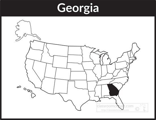 Georgia State Clipart-georgia state map shape with city clipart