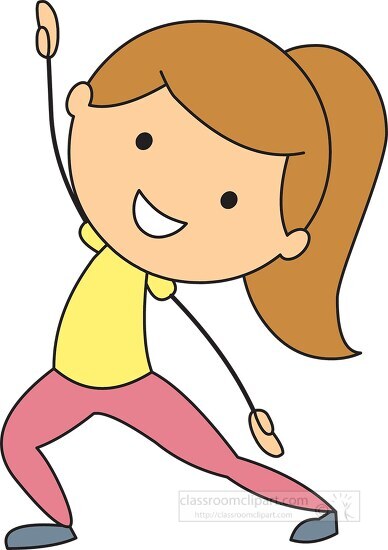 Fitness and Exercise Clipart-girl doing stretching exercise