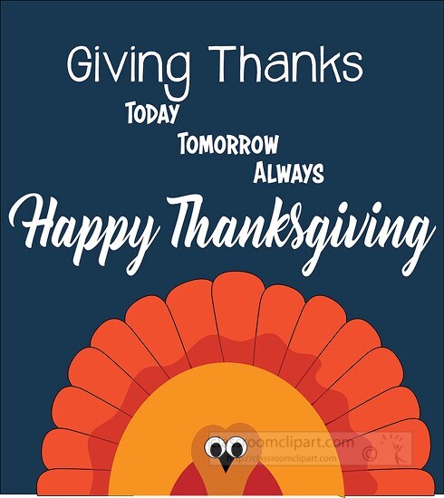 giving thanks today tomorrow always happy thanksgiving clipart ...