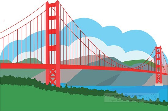 golden gate bridge san fransisco california clipart - Classroom Clip Art