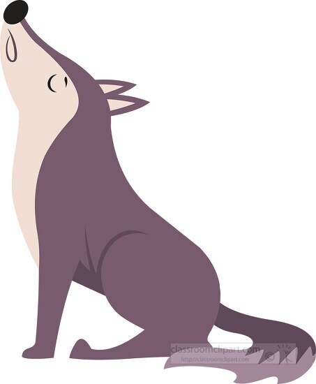 at night wolf howling - Classroom Clip Art