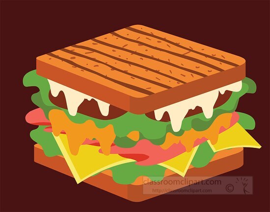 Food Clipartgrilled vegetable and ham sandwich clipart