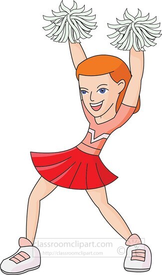 Free Cheerleader Jumps Up Holding Pom Poms Clipart Classroom Clipart 