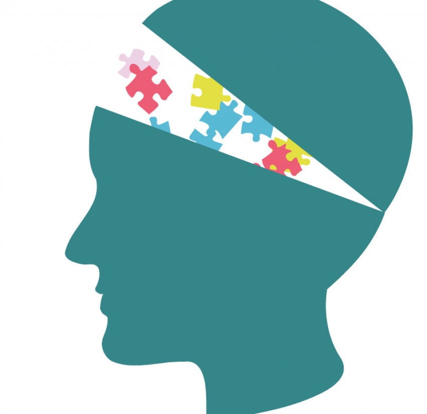 head with brain opens up to puzzle pieces - Classroom Clip Art