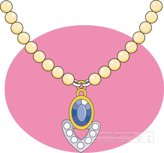 Heart Diamond Necklace Jewelry Classroom Clip Art