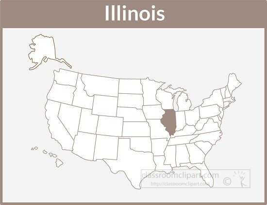 us map state illinois square clipart image - Classroom Clipart