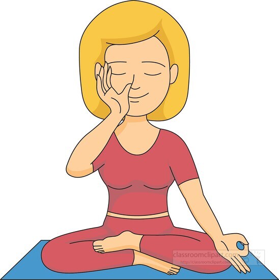 lady doing pranayam - Classroom Clip Art