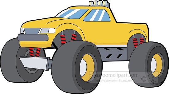 large yellow monster truck - Classroom Clip Art