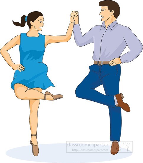 Free man and woman performing irish dance clipart - Classroom Clipart