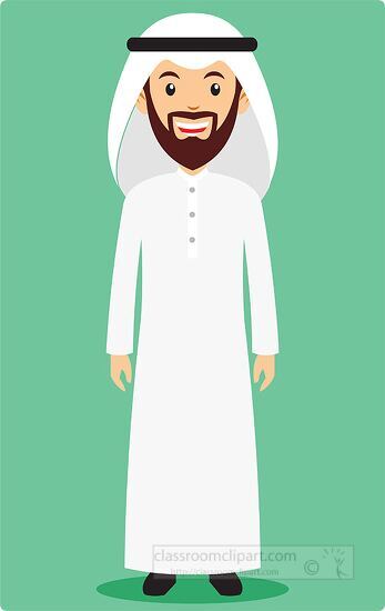 man in traditional costume saudi arabia clipart - Classroom Clip Art