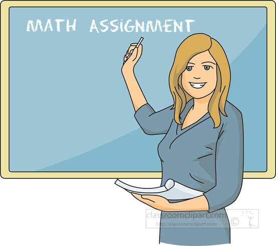 math assignment on chalkboard 08A - Classroom Clip Art