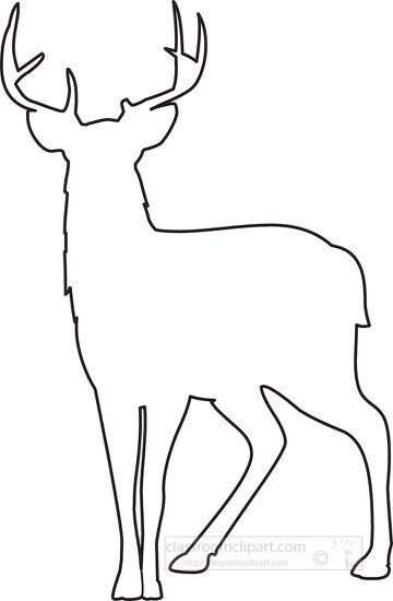 Mule Deer Outline Clipart - Classroom Clip Art