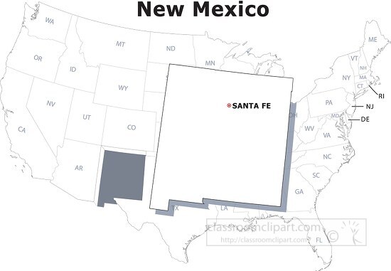 New Mexico usa state black outline clipart Classroom Clip Art