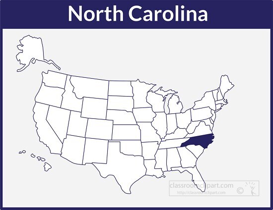 north carolina state map silhouette style clipart - Classroom Clip Art